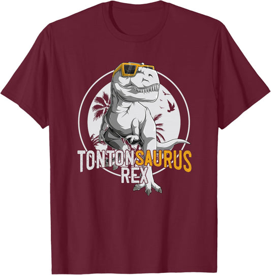 Tontonsaurus Rex Tonton Dinosaure Cadeau Oncle Haut de Gamme T-Shirt - T-Shirt | Maroon