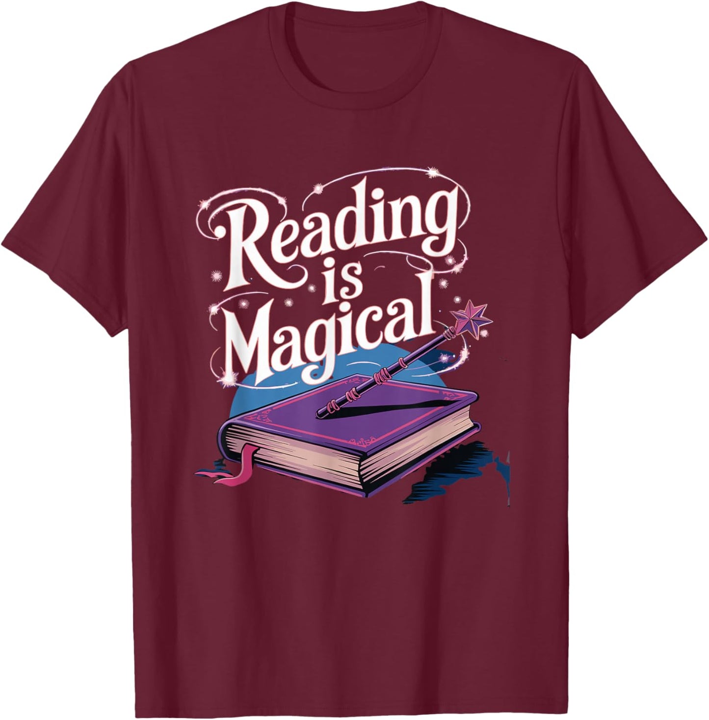 Reading Is Magical for Book Lovers T-Shirt - T-Shirt | Maroon
