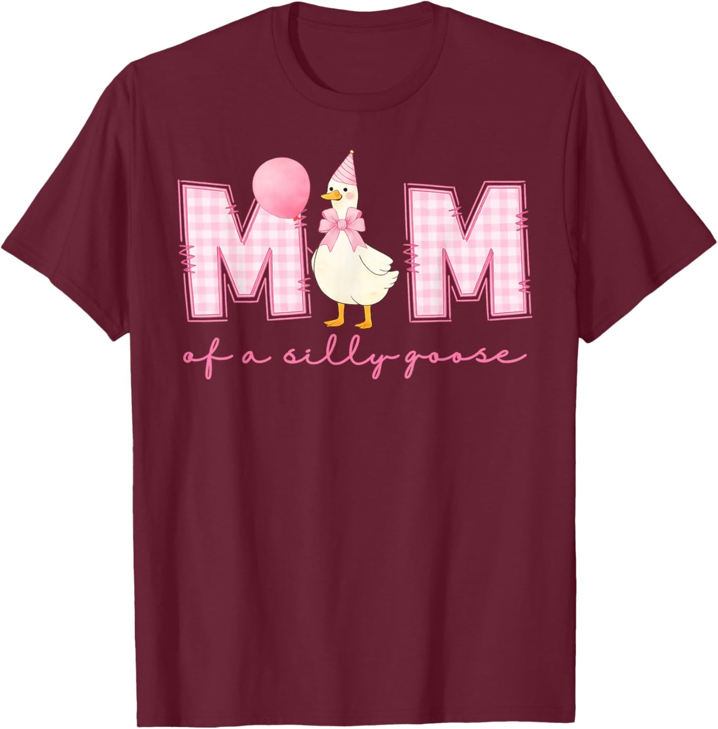 One Silly Goose Mom 1st First Birthday Family Matching T-Shirt - T-Shirt | Maroon