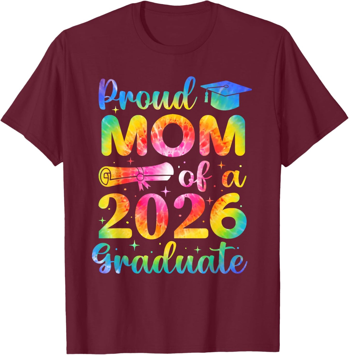 Senior Mom 2026 Graduation Proud Mom of A 2026 Graduate T-Shirt - T-Shirt | Maroon