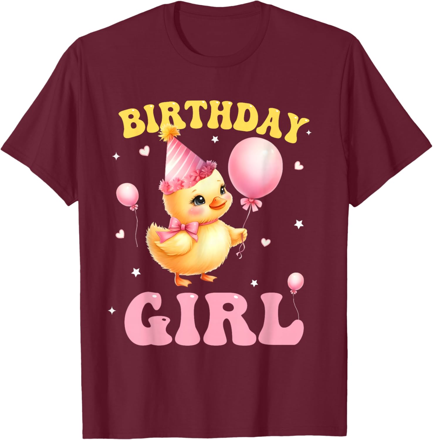 Kids Birthday Girl Rubber Duck Family Matching Duck Lover T-Shirt - T-Shirt | Maroon