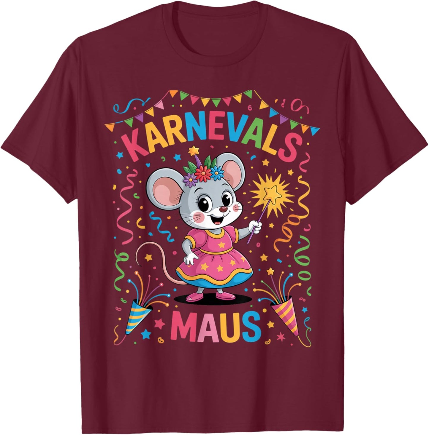 Carnival Mouse Women's Costume Replacement Cologne Carnival T-Shirt - T-Shirt | Maroon
