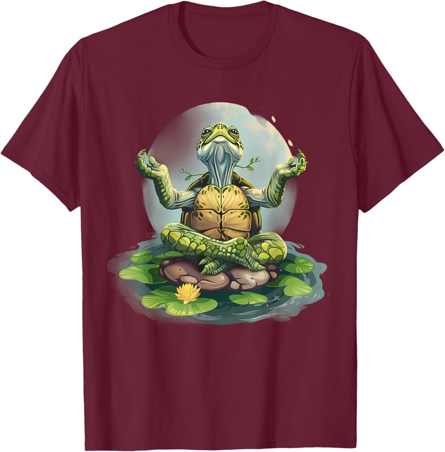 Meditation Turtle Zen Buddha Spirituality Buddhist Hindu T-Shirt - T-Shirt | Maroon