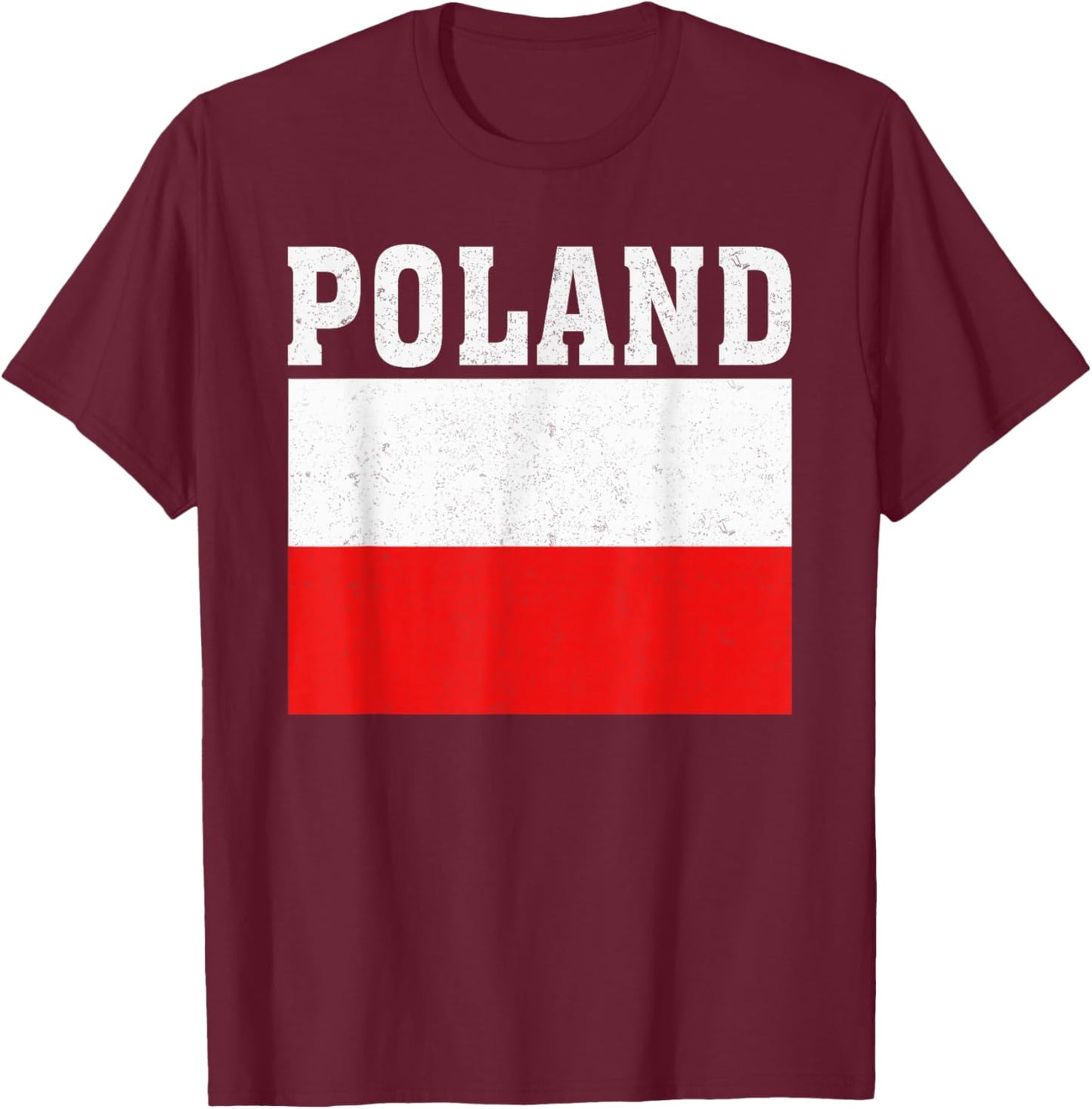 Poland Flag Patriotic National Roots Souvenir T-Shirt - T-Shirt | Maroon