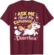 Ask Me About My Explosive Diarrhea Funny Poop Meme Unicorn T-Shirt - T-Shirt | Maroon