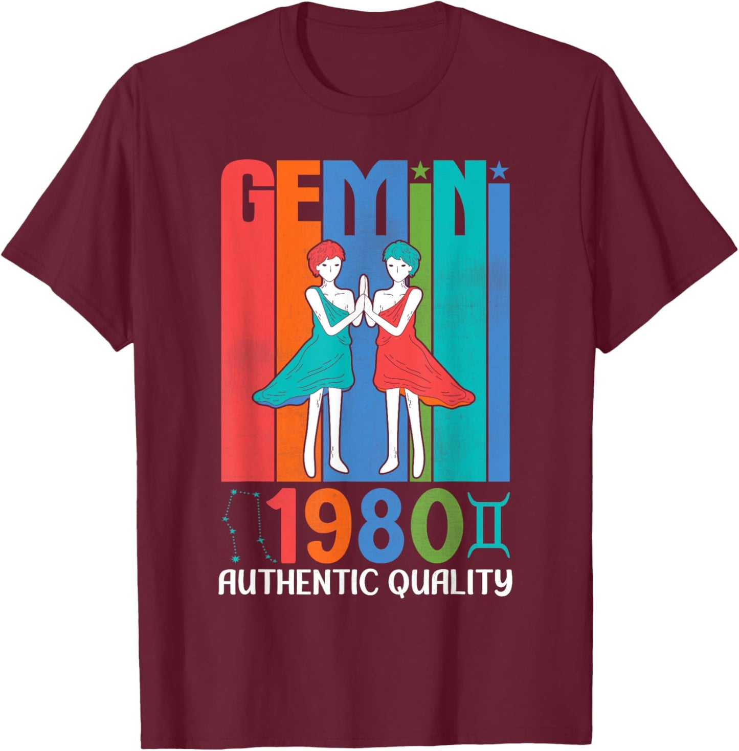 Gemini 1980 Authentic Quality 45 Years Birthday To Me You T-Shirt - T-Shirt | Maroon
