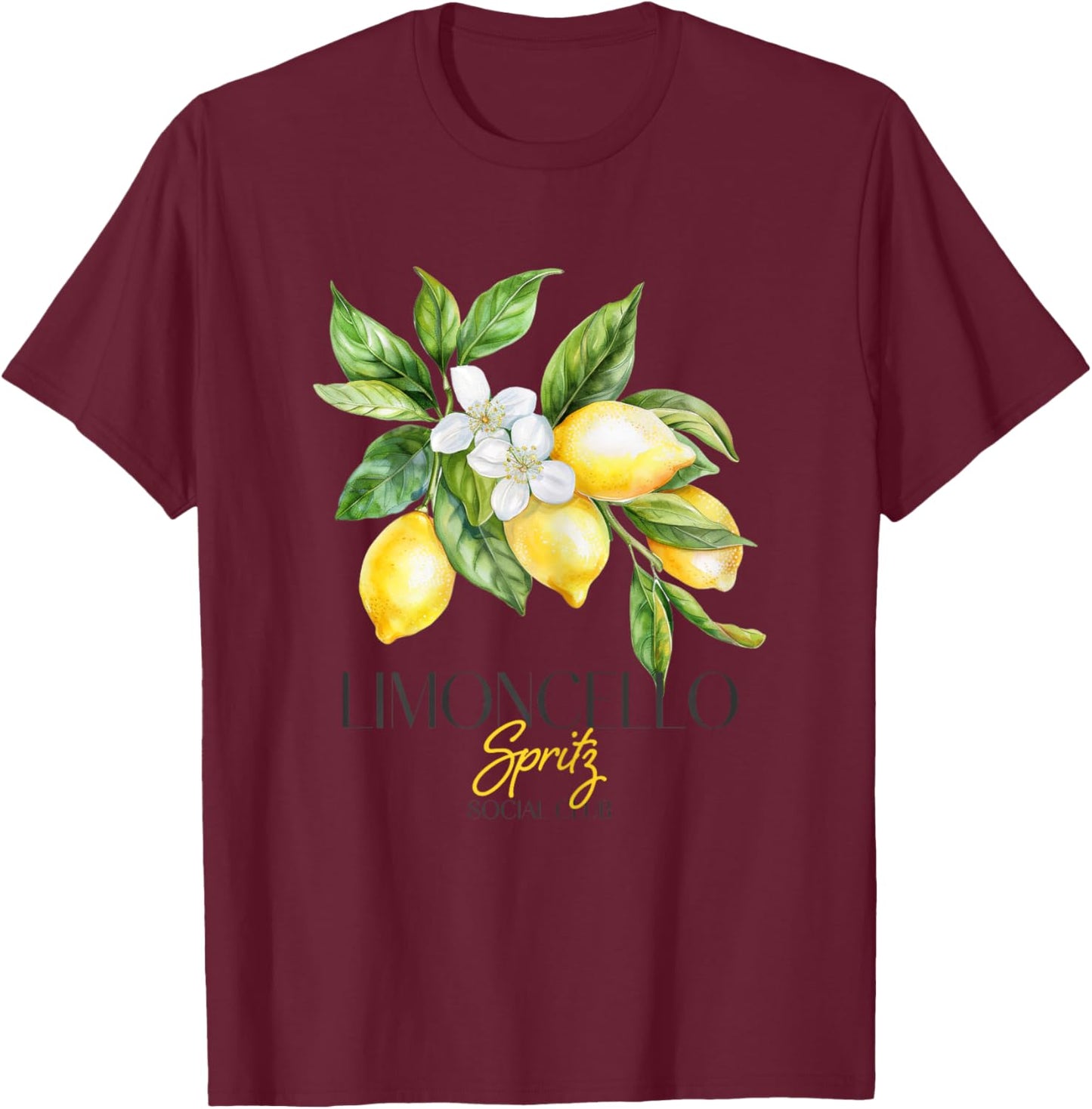 Limoncello Spritz Summer Aperitif Italian Lemon Liqueur T-Shirt - T-Shirt | Maroon