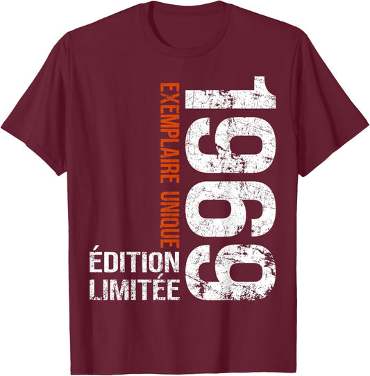 Vintage 1969 Gift 57 Years Man Birthday Humour T-Shirt - T-Shirt | Maroon