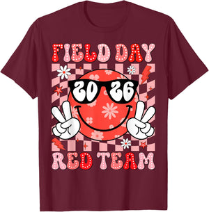 Field Day Trip Red Team Color Game Competition Boys Girls T-Shirt - T-Shirt | Maroon