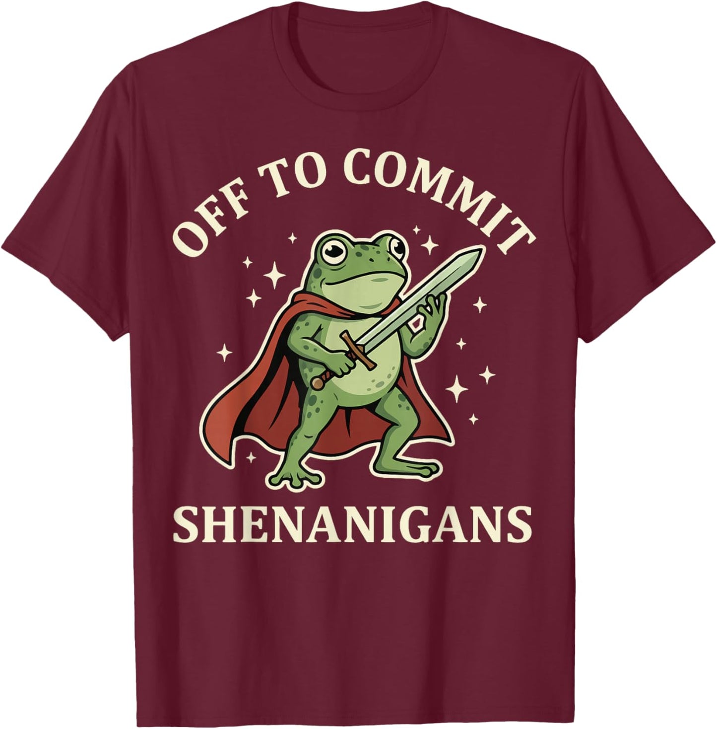 Off to Commit Shenanigans Frog T-Shirt - T-Shirt | Maroon