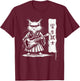 Samurai Japanese Kawaii Rock Music Men Kids Women Cat Guitar T-Shirt - T-Shirt | Maroon