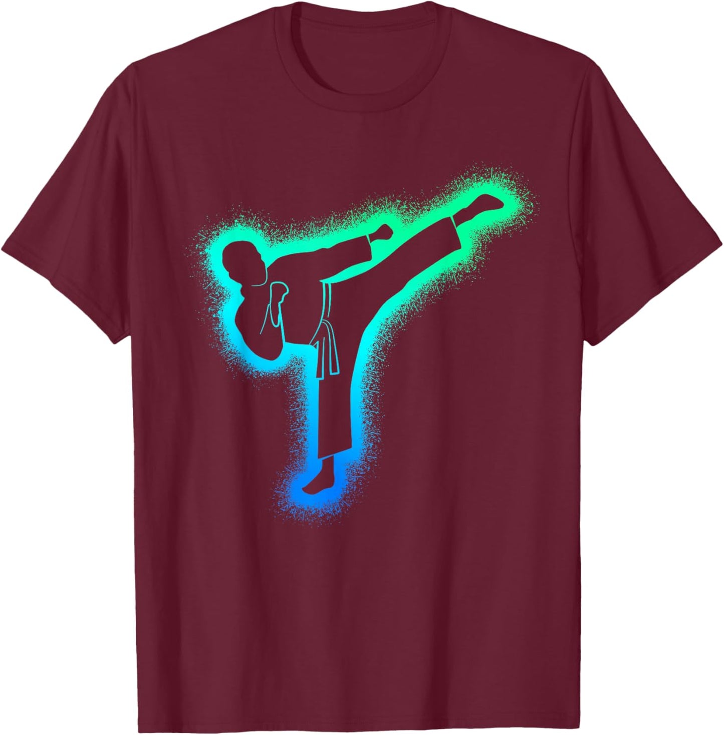 Taekwondo Martial Arts Kids Men Boys Karate T-Shirt - T-Shirt | Maroon