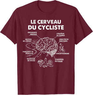 Brain Cycling Bike MTB Bike Cycling Bicycle Humor T-Shirt - T-Shirt | Maroon