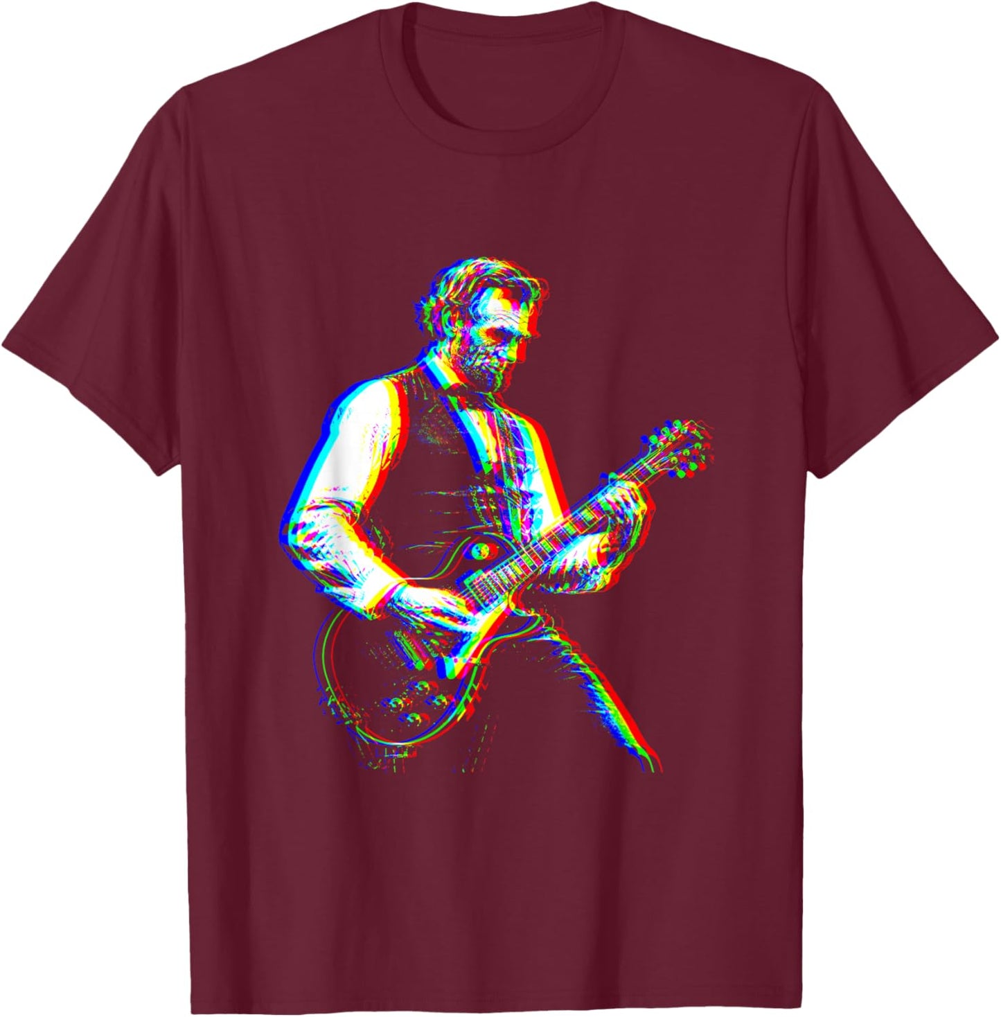 Abe Lincoln Playing Guitar T-Shirt - T-Shirt | Maroon