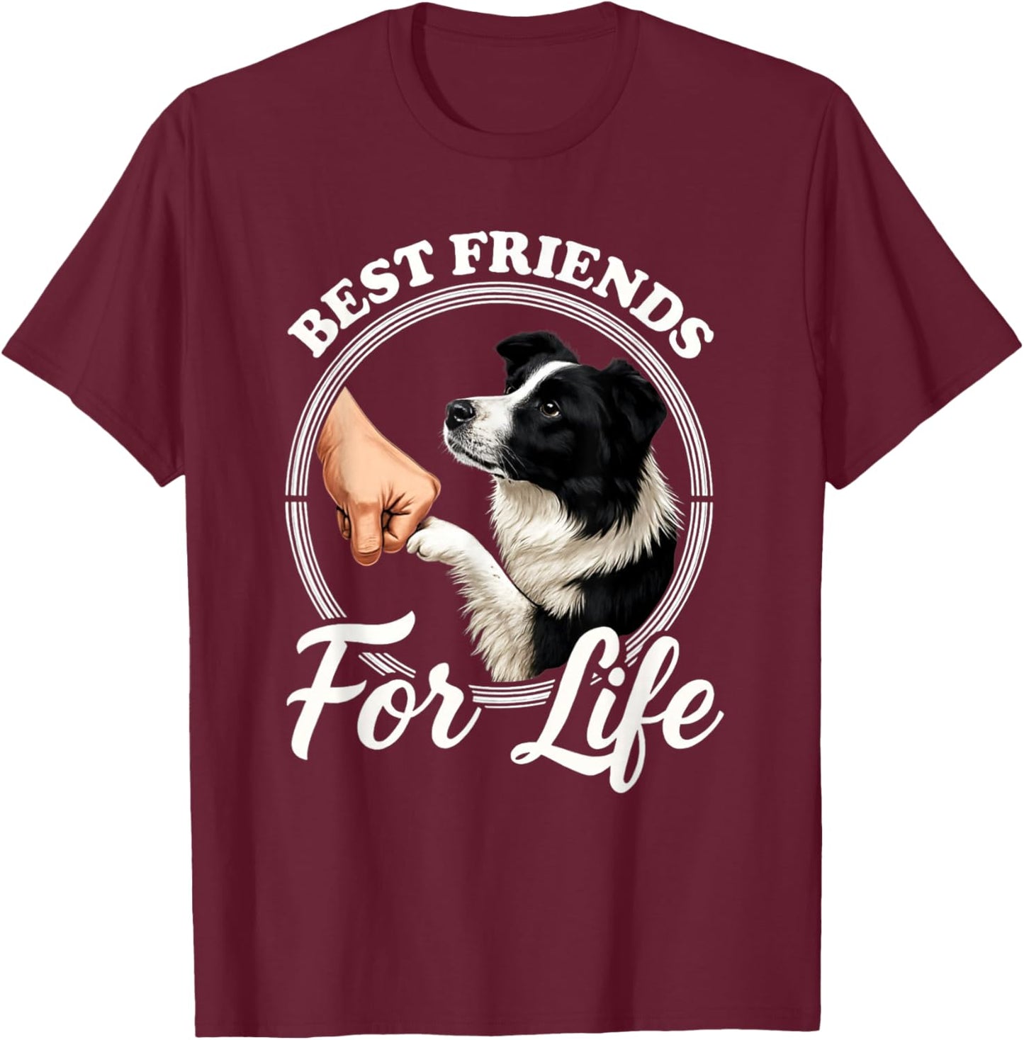 Border Collie Lover Design Border Collie Dog T-Shirt - T-Shirt | Maroon