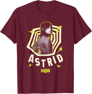 Beetlejuice Astrid Deetz Yellow Spiral Beetlejuice 2 T-Shirt - T-Shirt | Maroon