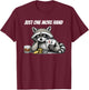 Just One More Hand Funny Raccoon Poker Gambling Fan T-Shirt - T-Shirt | Maroon