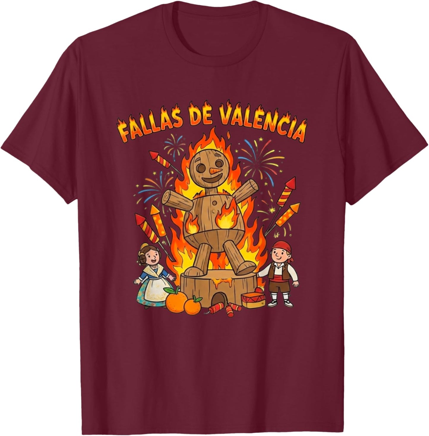 Fallas de Valencia Figur T-Shirt - T-Shirt | Maroon