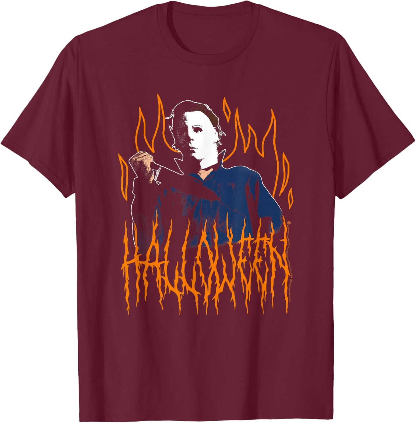 Halloween Extreme Metal Logo Michael Myers Horror Movie T-Shirt - T-Shirt | Maroon