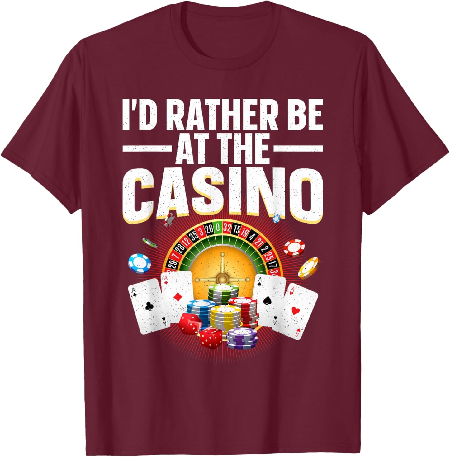 Best Casino Art Women Gambling Casino Player Gambler T-Shirt - T-Shirt | Maroon