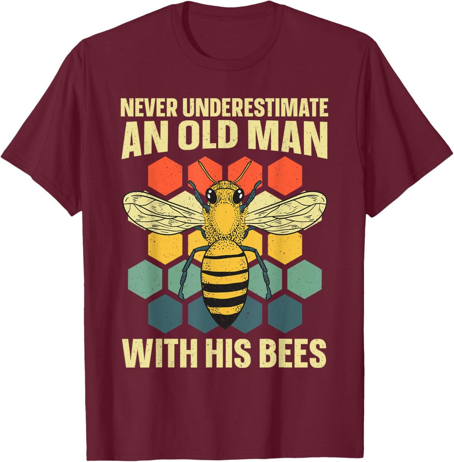 Beekeeping Art Dad Grandpa Bee Apiary Beekeeper T-Shirt - T-Shirt | Maroon