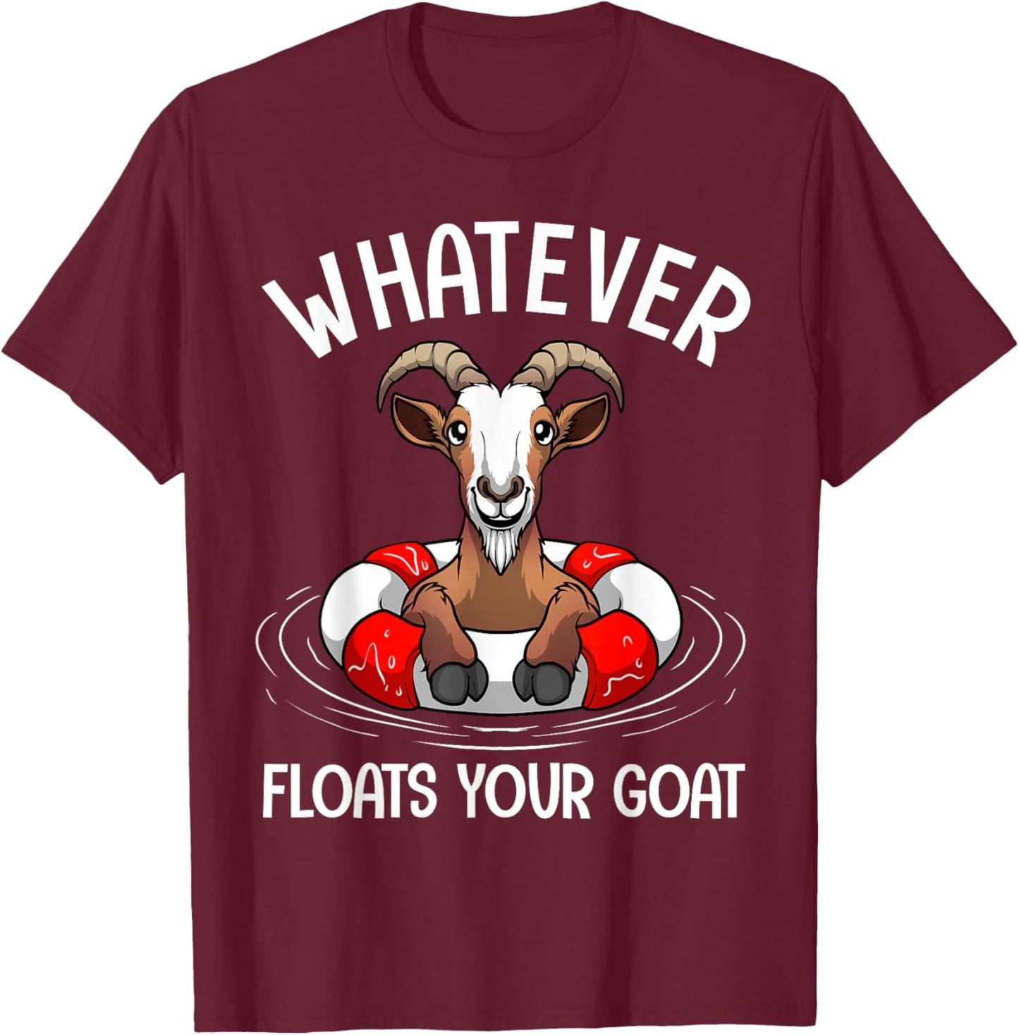 Cute Goat Design Women Kids Animal Farmer Goat Lover T-Shirt - T-Shirt | Maroon