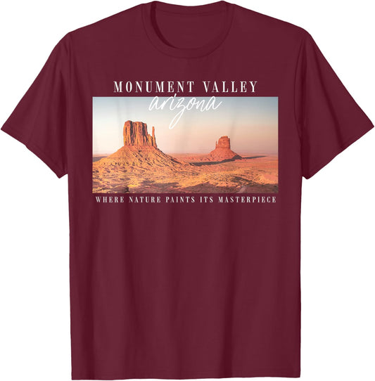 Monument Valley, Arizona, where nature paints a masterpiece T-Shirt - T-Shirt | Maroon