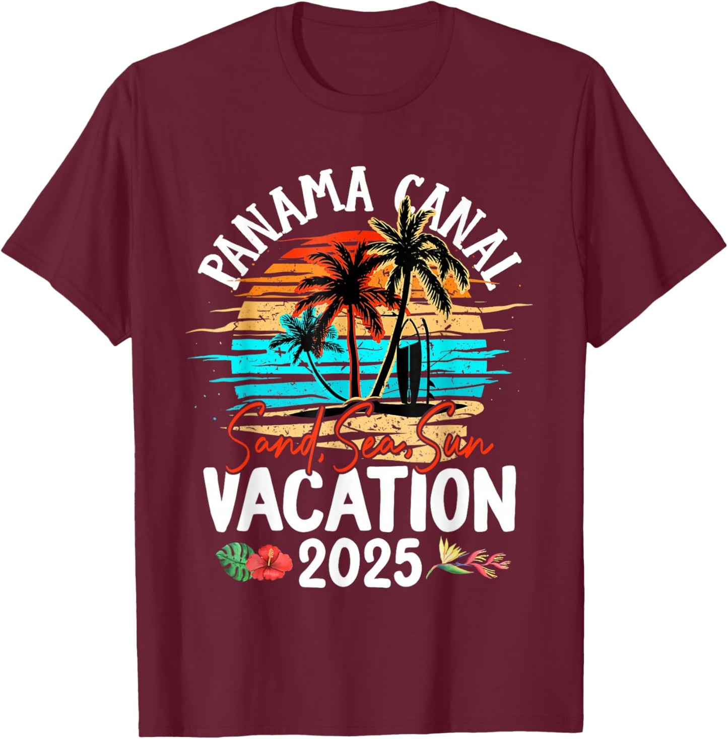 Panama Canal Vacation 2025 Matching Family Group T-Shirt - T-Shirt | Maroon