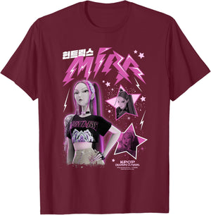 Kpop Demon Hunters Huntrix Mira Popstar T-Shirt - T-Shirt | Maroon