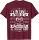 Vintage 76th birthday men Born 1949 76 years old Bday T-Shirt - T-Shirt | Maroon