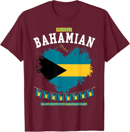 Bahamas Flag Outfit Idea for Kids & Bahamian Caribbean T-Shirt - T-Shirt | Maroon