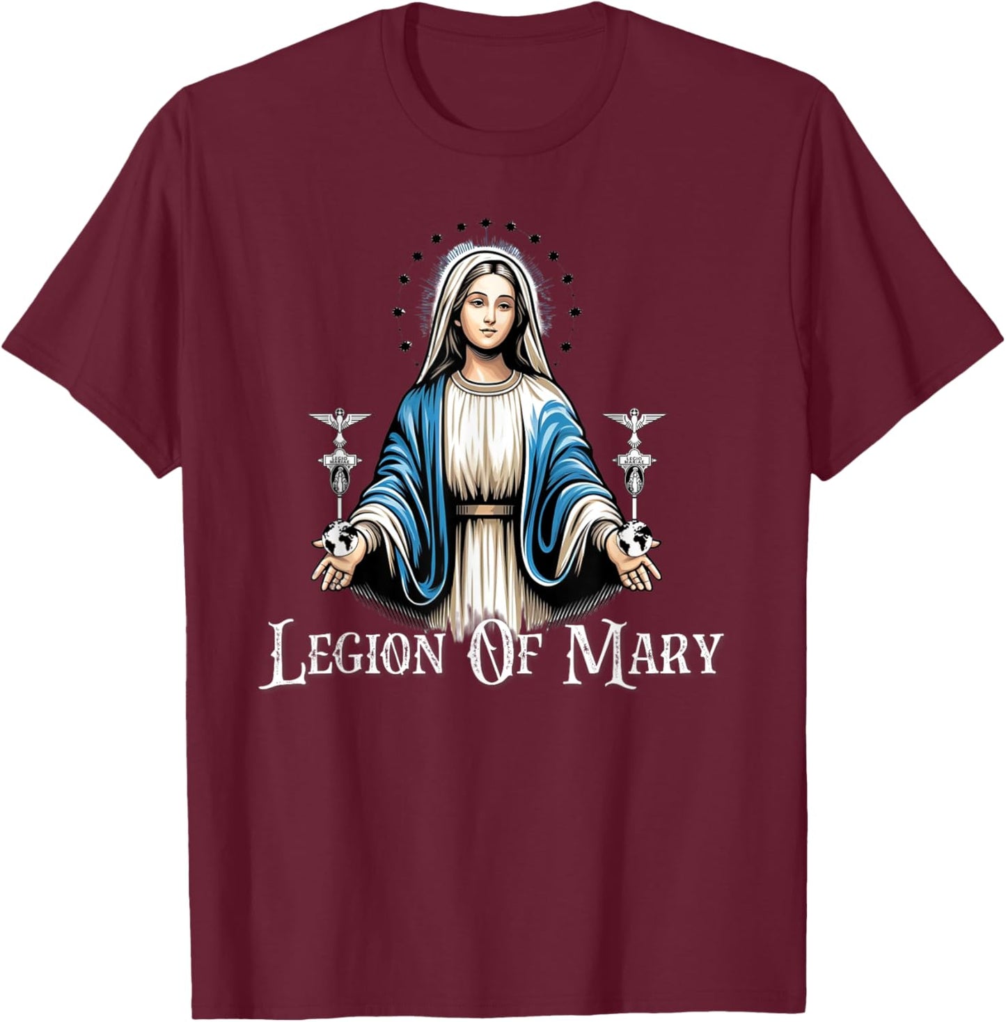 Legion Of Mary Our Lady Catholic T-Shirt - T-Shirt | Maroon