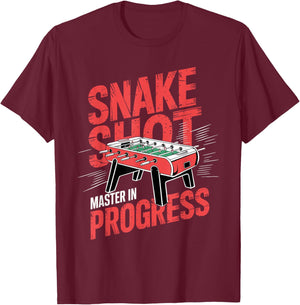 Funny Table Soccer Foosball Snakeshot Master T-Shirt - T-Shirt | Maroon