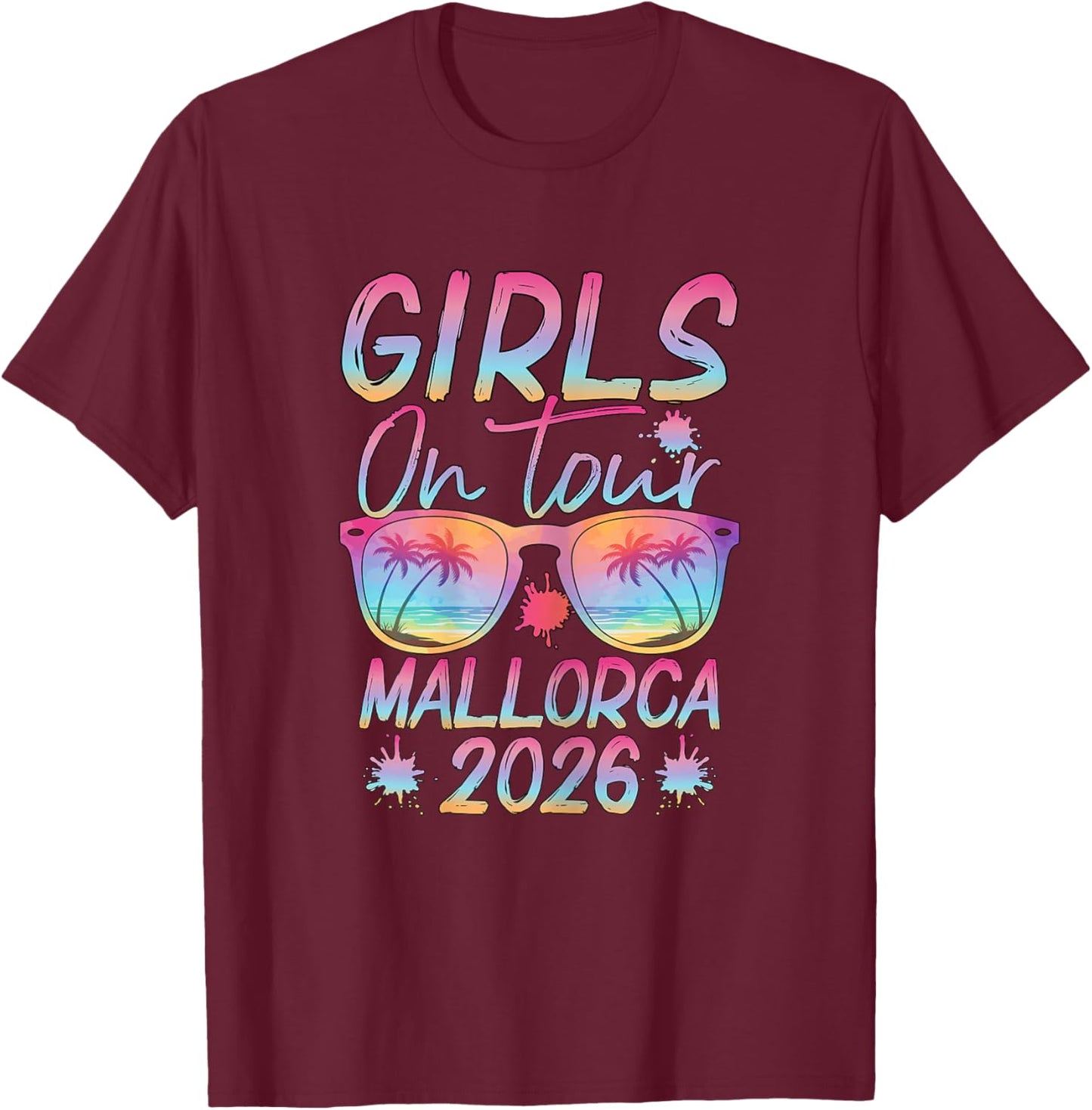 Girls On Tour Mallorca 2026 Girls' Evening Malle Party T-Shirt - T-Shirt | Maroon