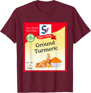Ground Turmeric Condiment Costume Holiday Spice Costumes T-Shirt - T-Shirt | Maroon