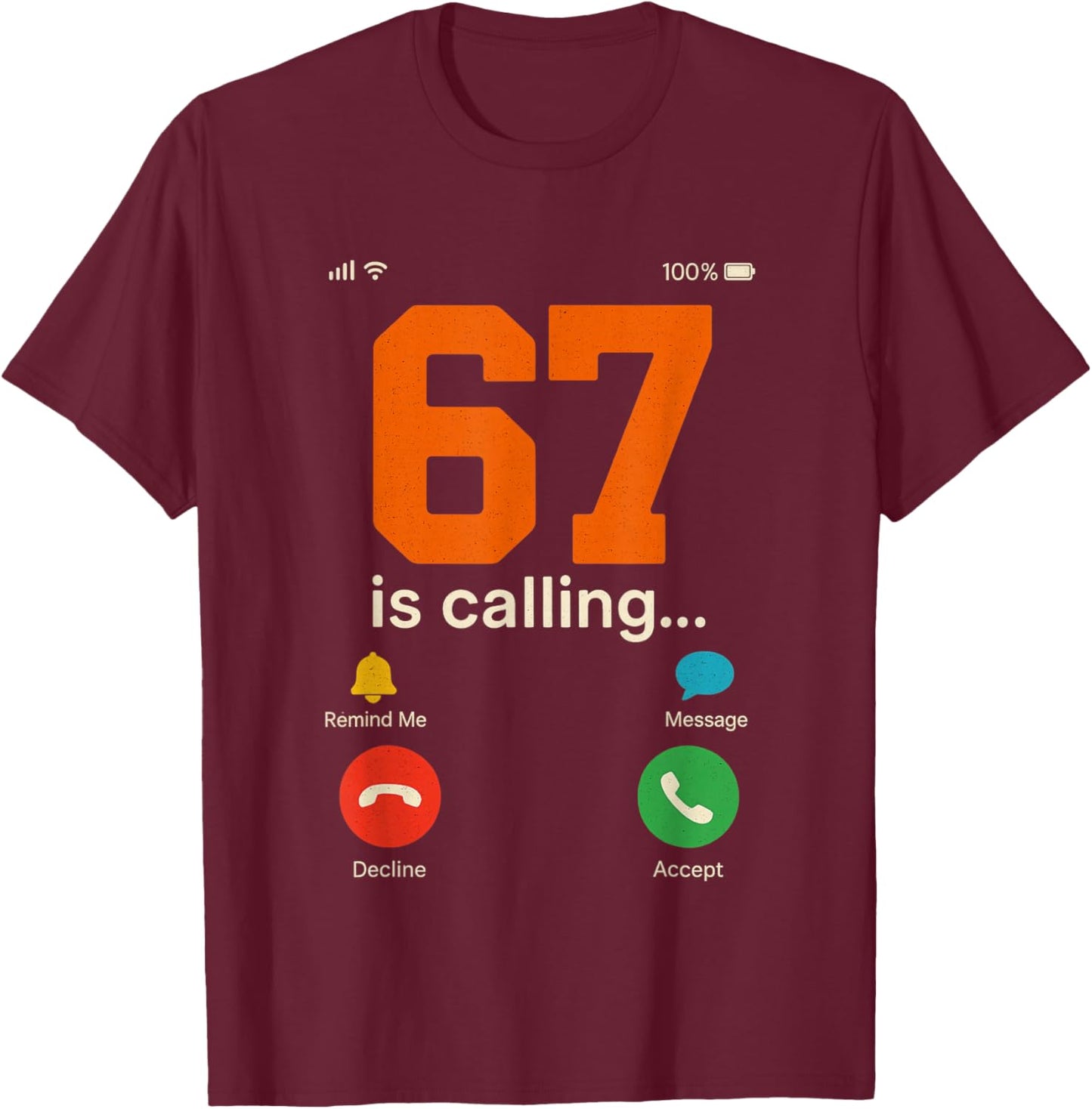 6 7 Meme Six Seven Youth Funny 6 7 Costume for Kids T-Shirt - T-Shirt | Maroon