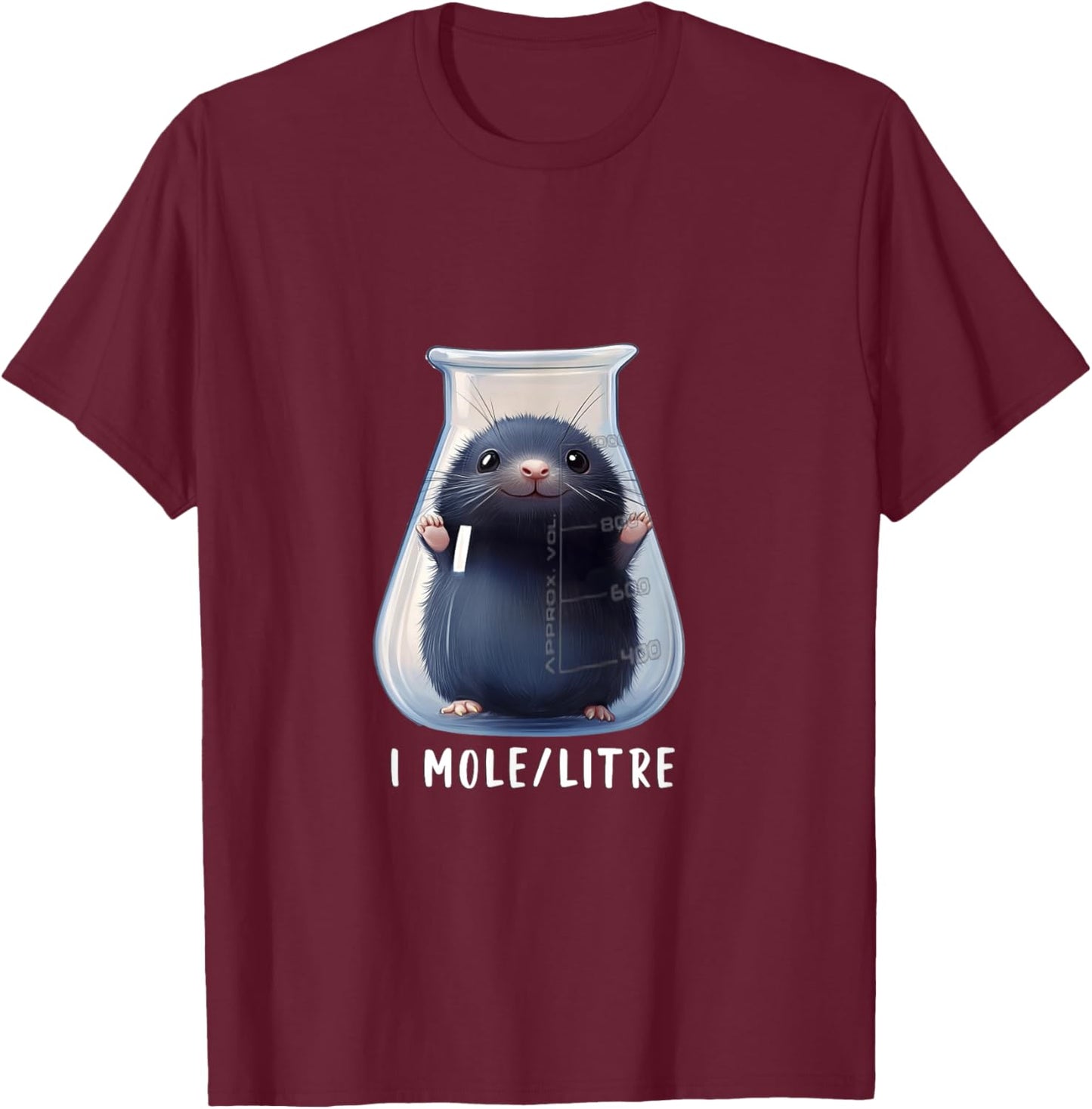 Funny Chemistry Science Student Mole T-Shirt - T-Shirt | Maroon