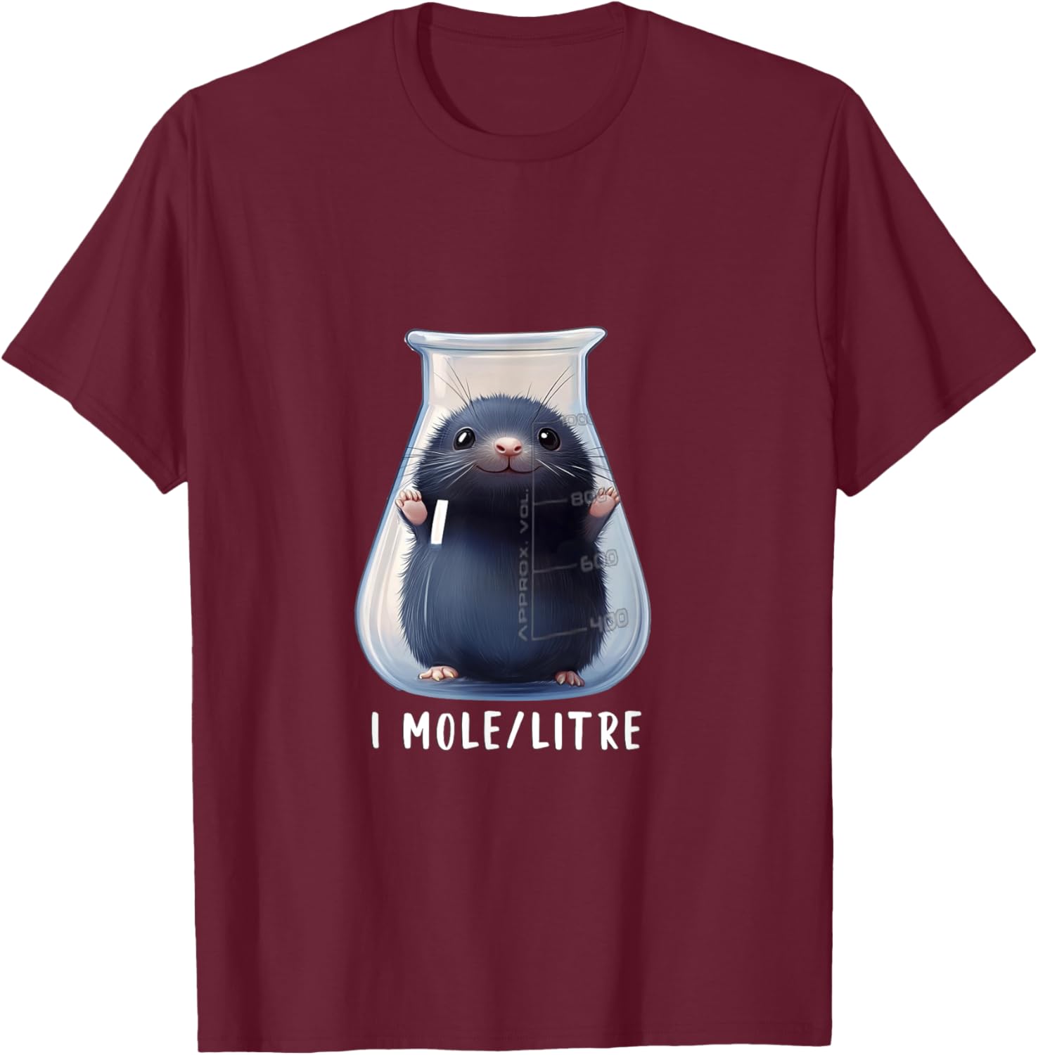 Funny Chemistry Science Student Mole T-Shirt - T-Shirt | Maroon