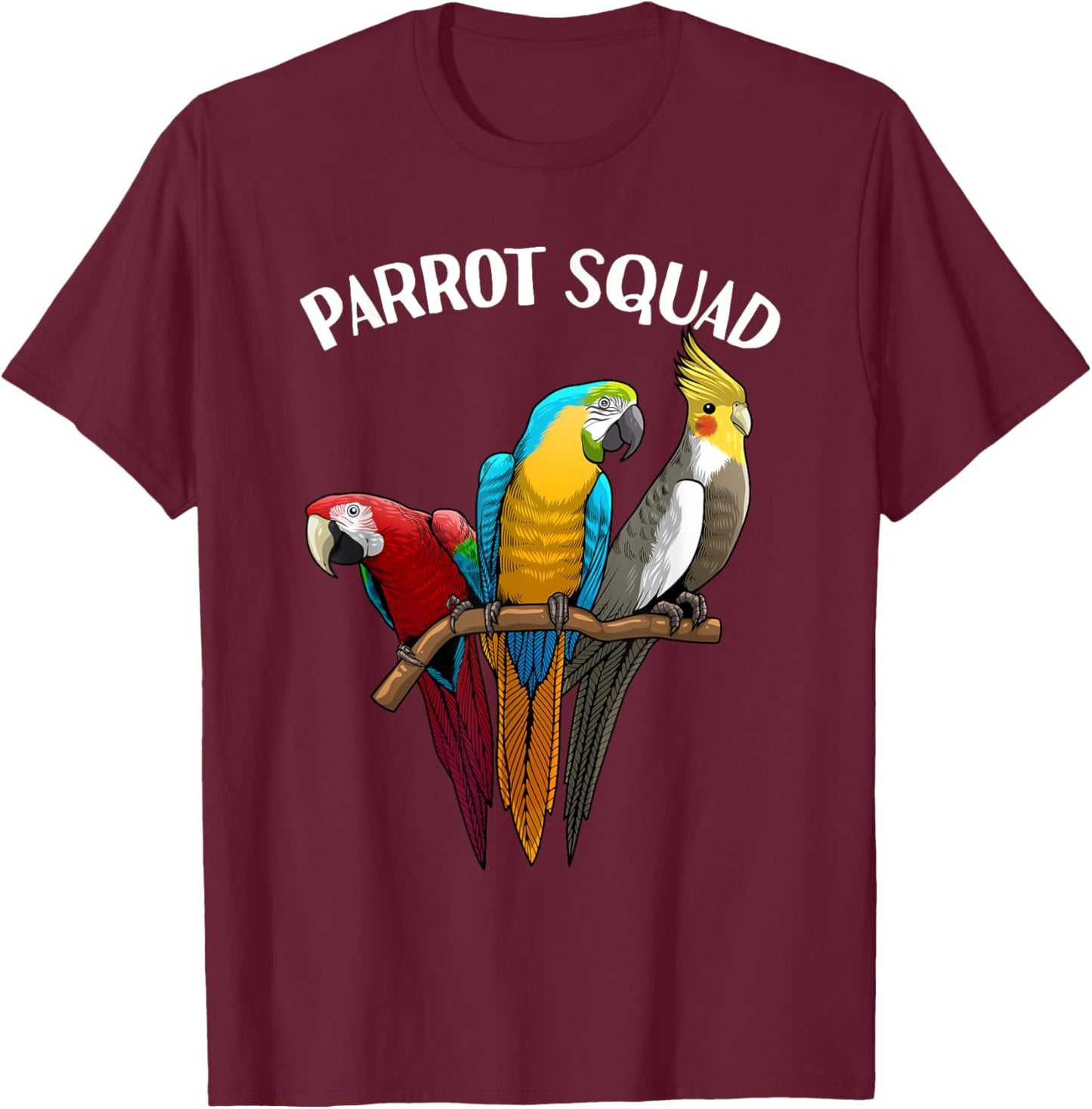 Cool Parrot Design Women Bird Tropical Parrot Lover T-Shirt - T-Shirt | Maroon