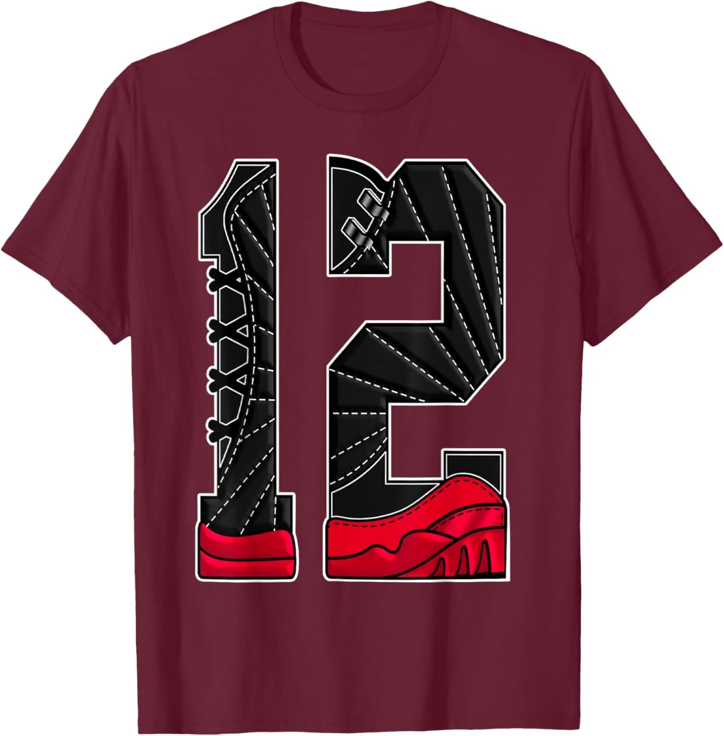 Number 12 Flu Game 12s Retro Matching Women T-Shirt - T-Shirt | Maroon