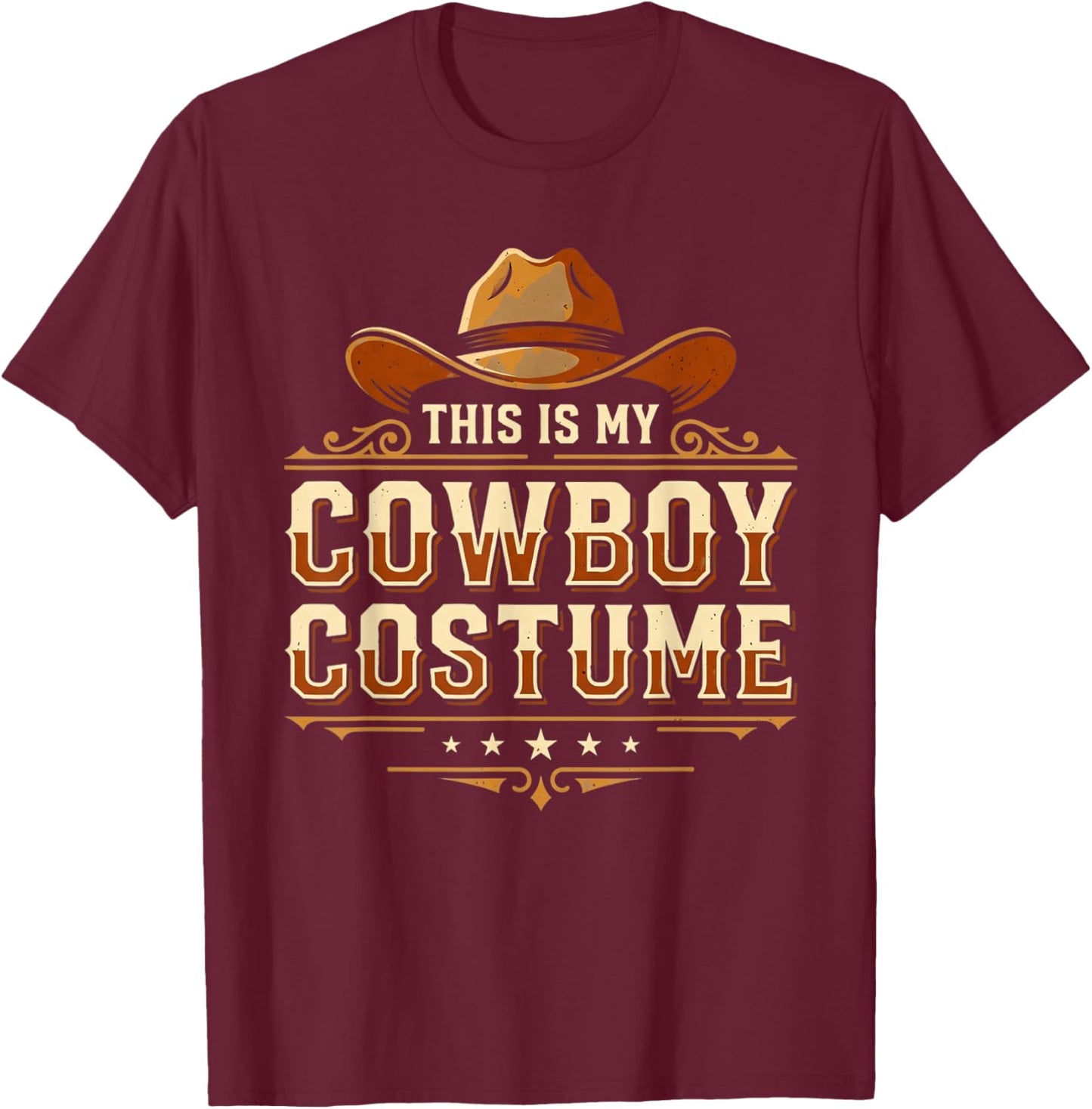 Cowboy Costume Country Western Costume Men Women T-Shirt - T-Shirt | Maroon