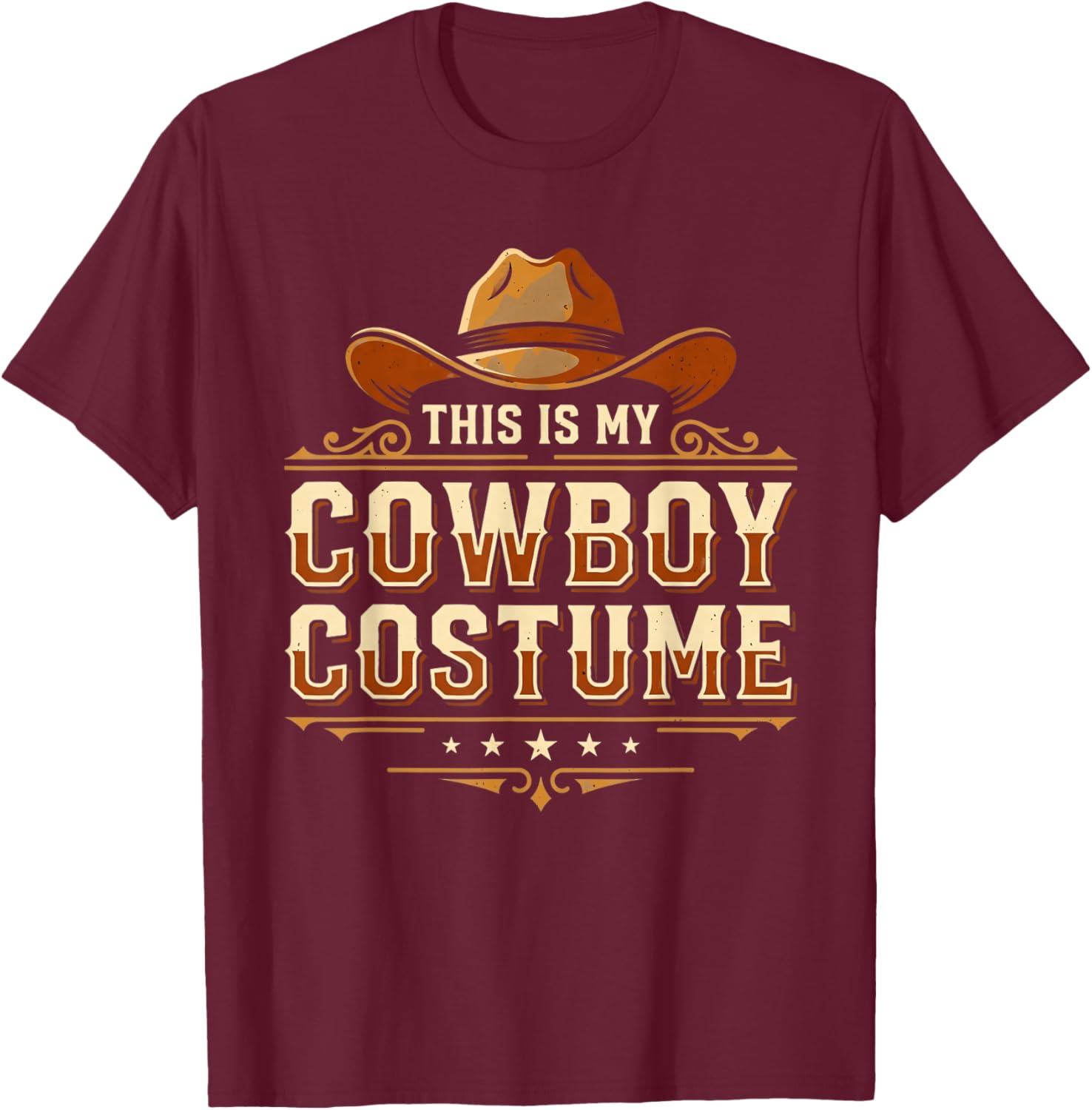 Cowboy Costume Country Western Costume Men Women T-Shirt - T-Shirt | Maroon