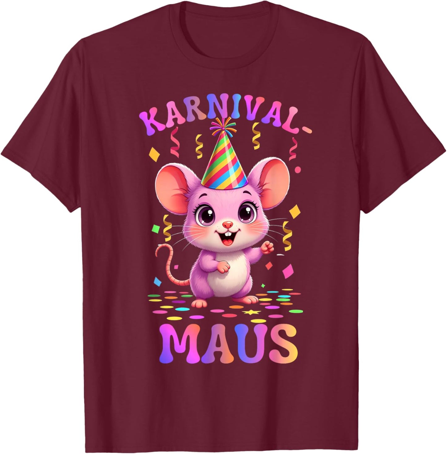 Carnival Mouse Cute Fancy Dress Motif for Family T-Shirt - T-Shirt | Maroon