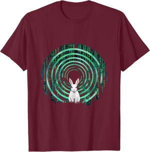 Conspiracy Theories Green Vortex Hole With Rabbit T-Shirt - T-Shirt | Maroon