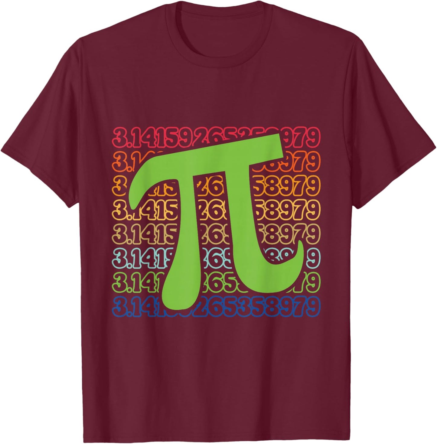 Funny Pi Day 3.14 Pi Symbol Spiral Number Math Lover 2026 T-Shirt - T-Shirt | Maroon