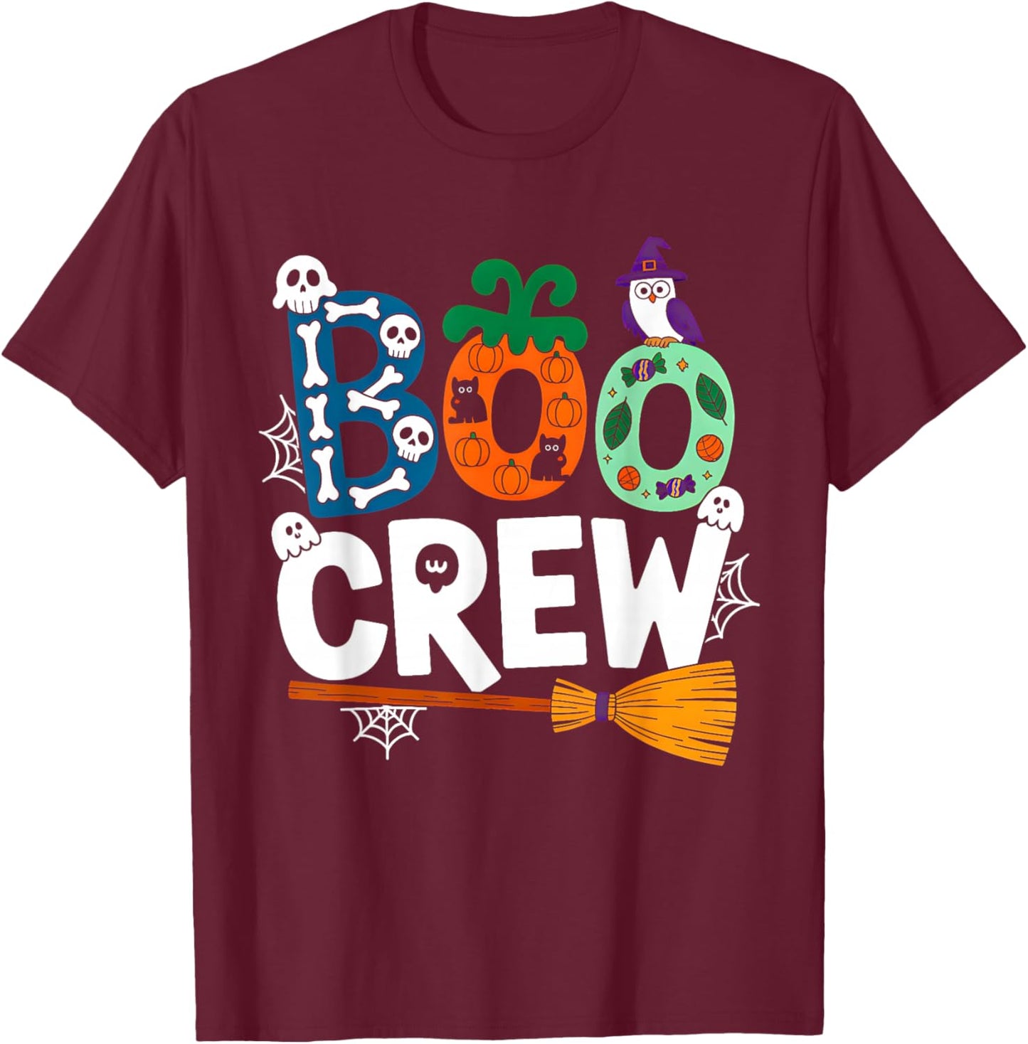 Halloween Boo Crew Funny Halloween Costume Women Kid T-Shirt - T-Shirt | Maroon