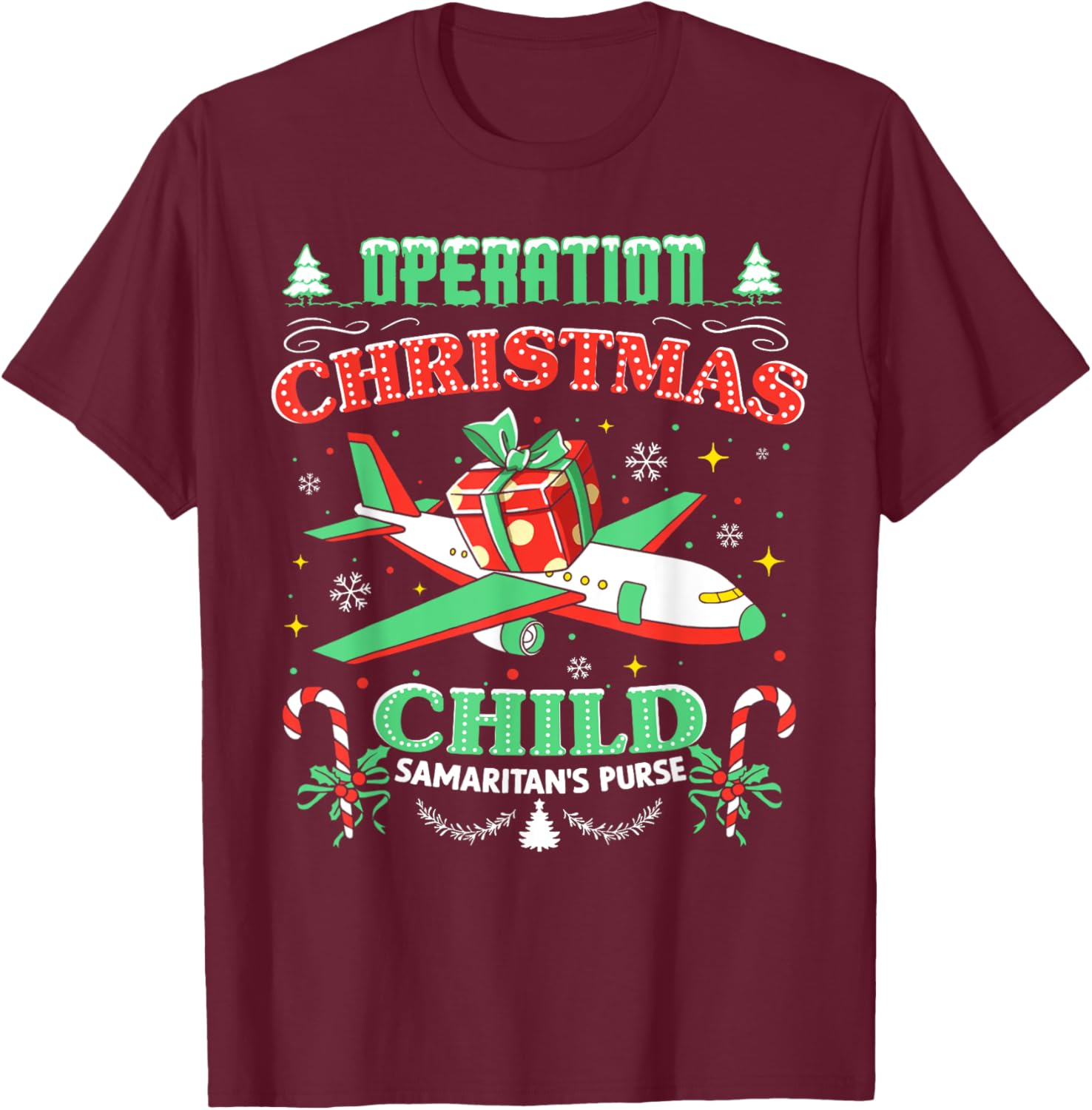 Operation Christmas Child Funny Family Matching Xmas T-Shirt - T-Shirt | Maroon