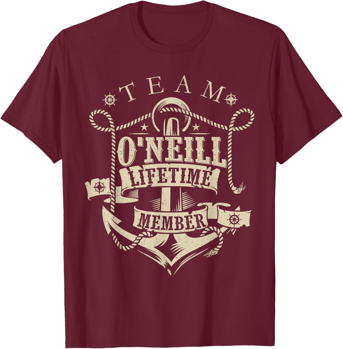 Team O’NEILL Lifetime Member Vintage O’NEILL Family Name T-Shirt - T-Shirt | Maroon