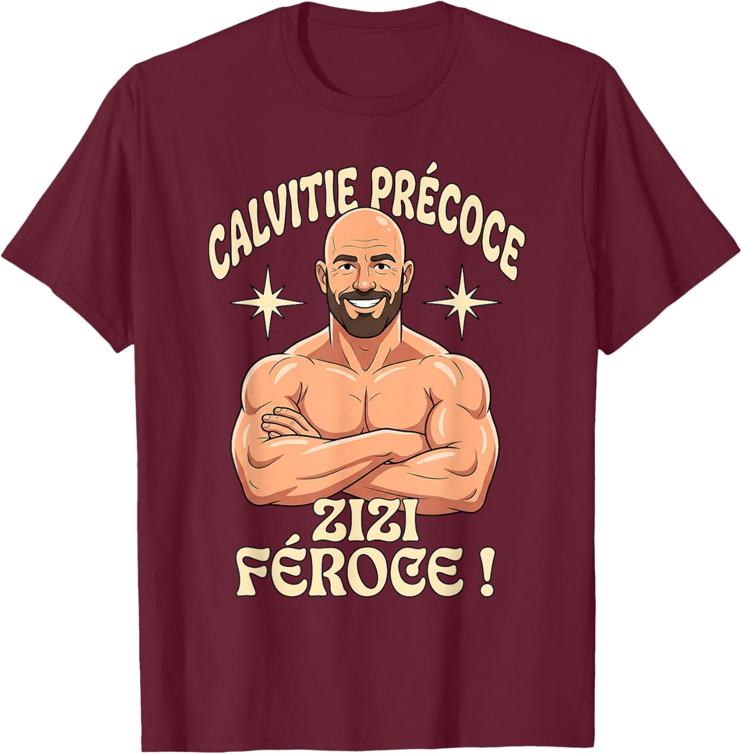 Calvitie Précoce Zizi Féroce Calvitie Humour T-Shirt - T-Shirt | Maroon