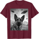 German Shepherd UFO Funny Dog Lover Owner T-Shirt - T-Shirt | Maroon